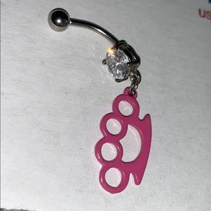 Stainless steel brass knuckle belly ring
